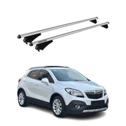 Menabo Barras de Techo Coche Baca para Opel Mokka 2012-2019 Gris Aluminio 2Pza