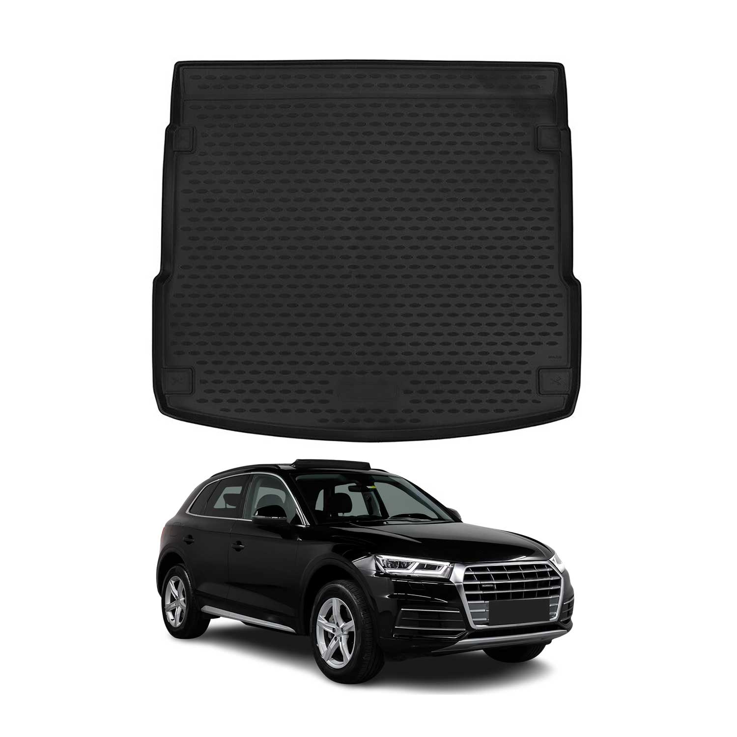OMAC Bandeja Maletero Alfombrilla para Audi Q5 FY 2017-2024 Negro Goma TPE 1Pza