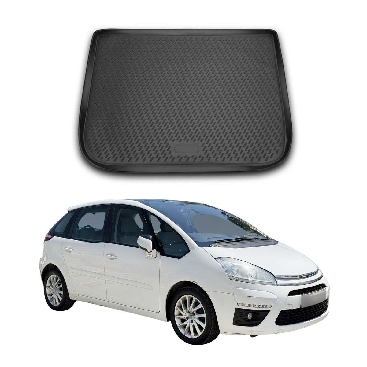 OMAC Bandeja Maletero Alfombrilla para Citroen C4 Picasso 2006-2013 Negro TPE