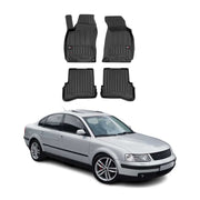 OMAC Premium Alfombrillas De Coche para VW Passat B5 1996-2005 Negro TPE Goma 4x