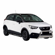 Par de Estribos Barras Laterales para Opel Crossland X 2017-2025 Negro Acero