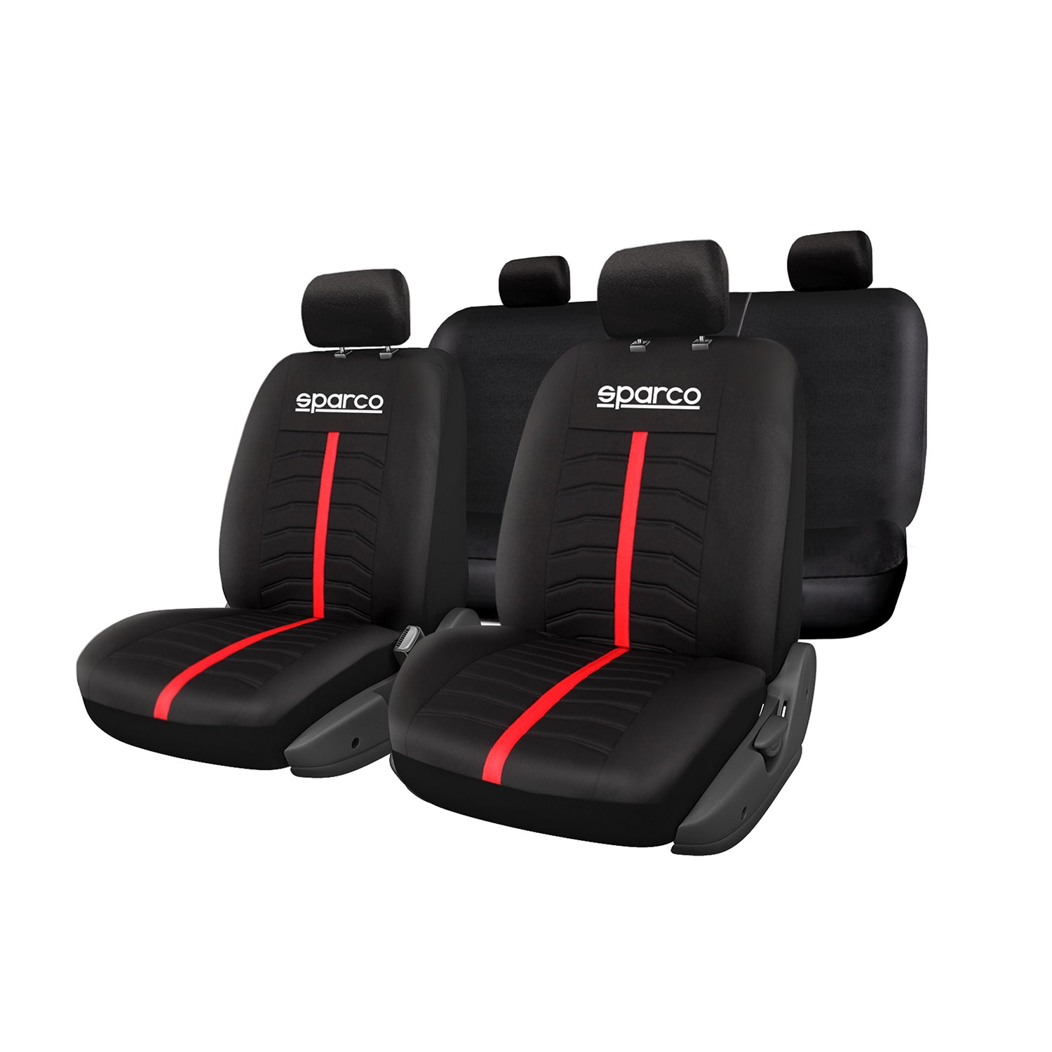 Sparco Funda de Asiento Universal Delantero Trasero Negro Rojo Poliéster
