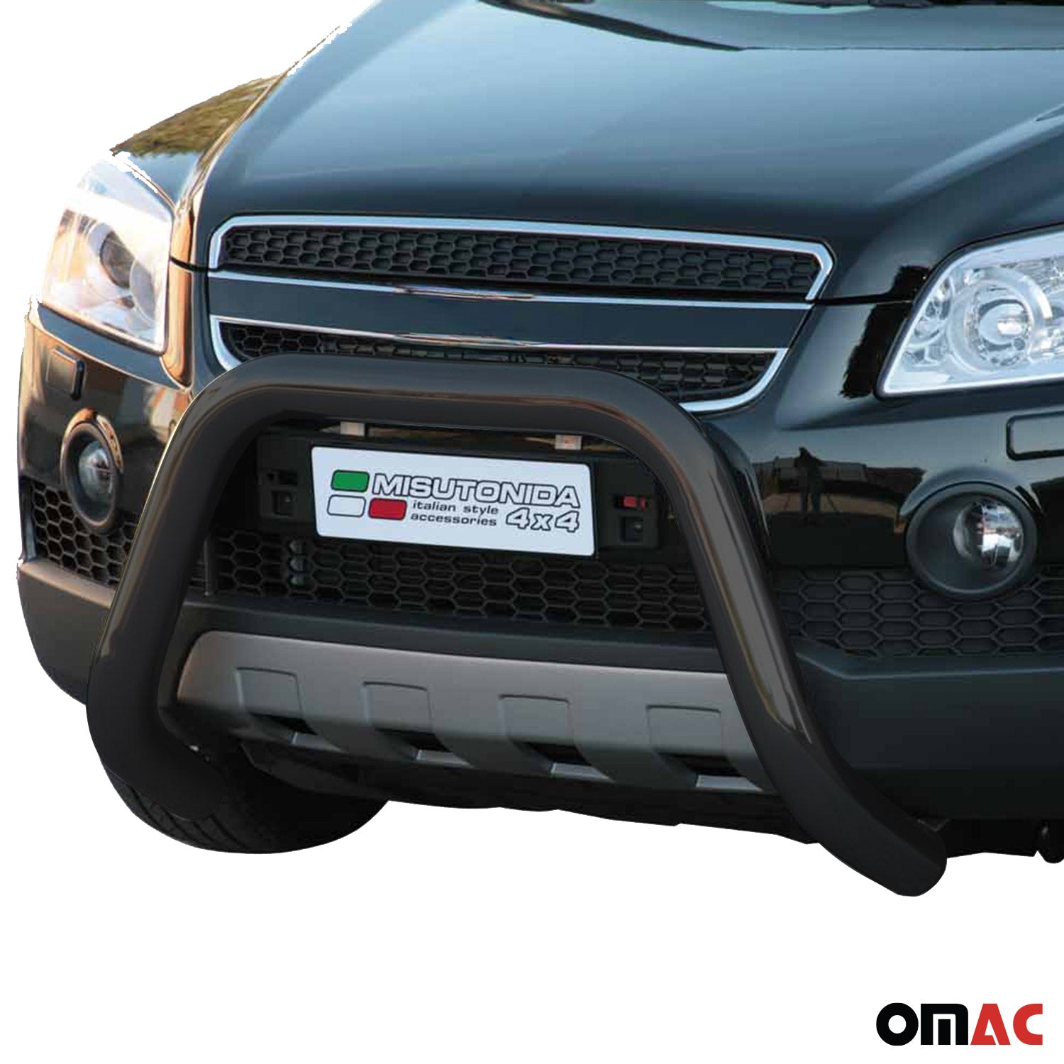 Bull Barra Frontal para Chevrolet Captiva 2006-2010 Negro Brillante Acero