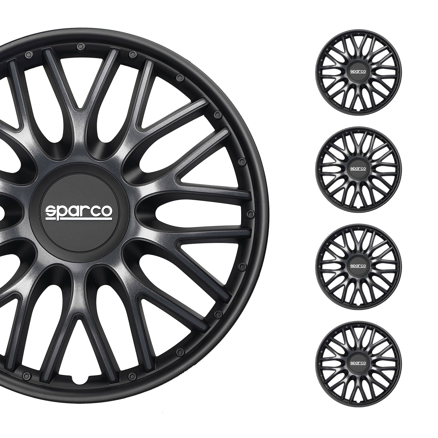 Sparco Roma Tapacubos 16" pulgadas Universal Gris Negro ABS Plástico