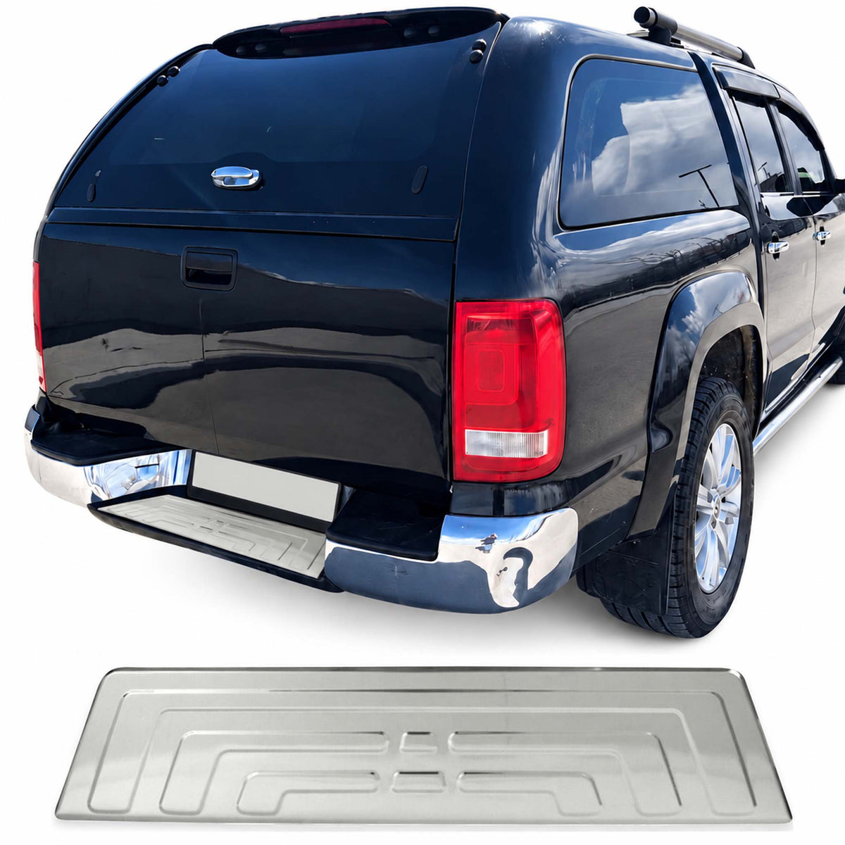 Protector de Parachoques Trasero para VW Amarok 2010-2020 Plata Acero