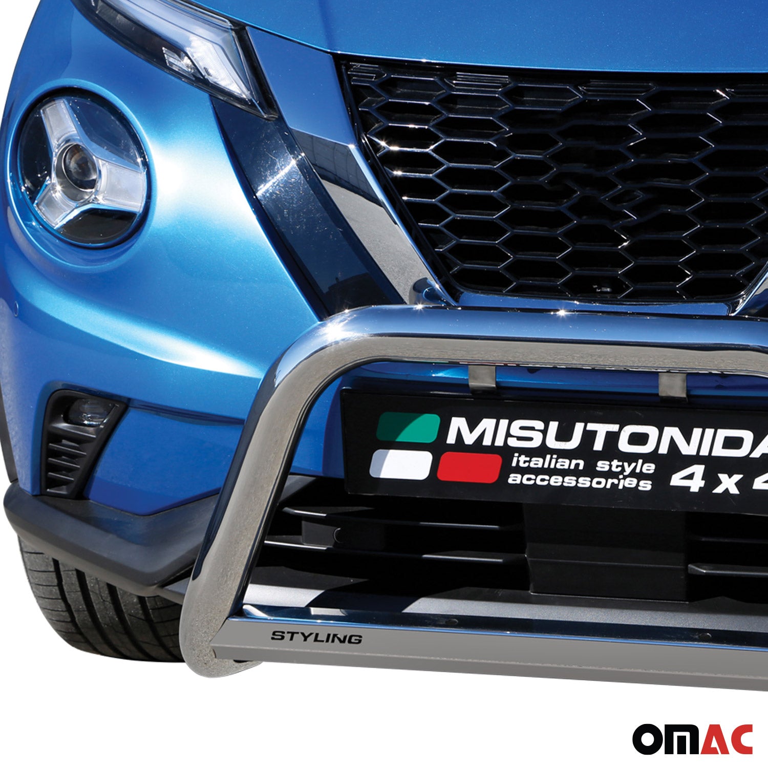 Bull Barra Frontal para Nissan Juke 2019-2026 Plata Brillante Acero 1Pza