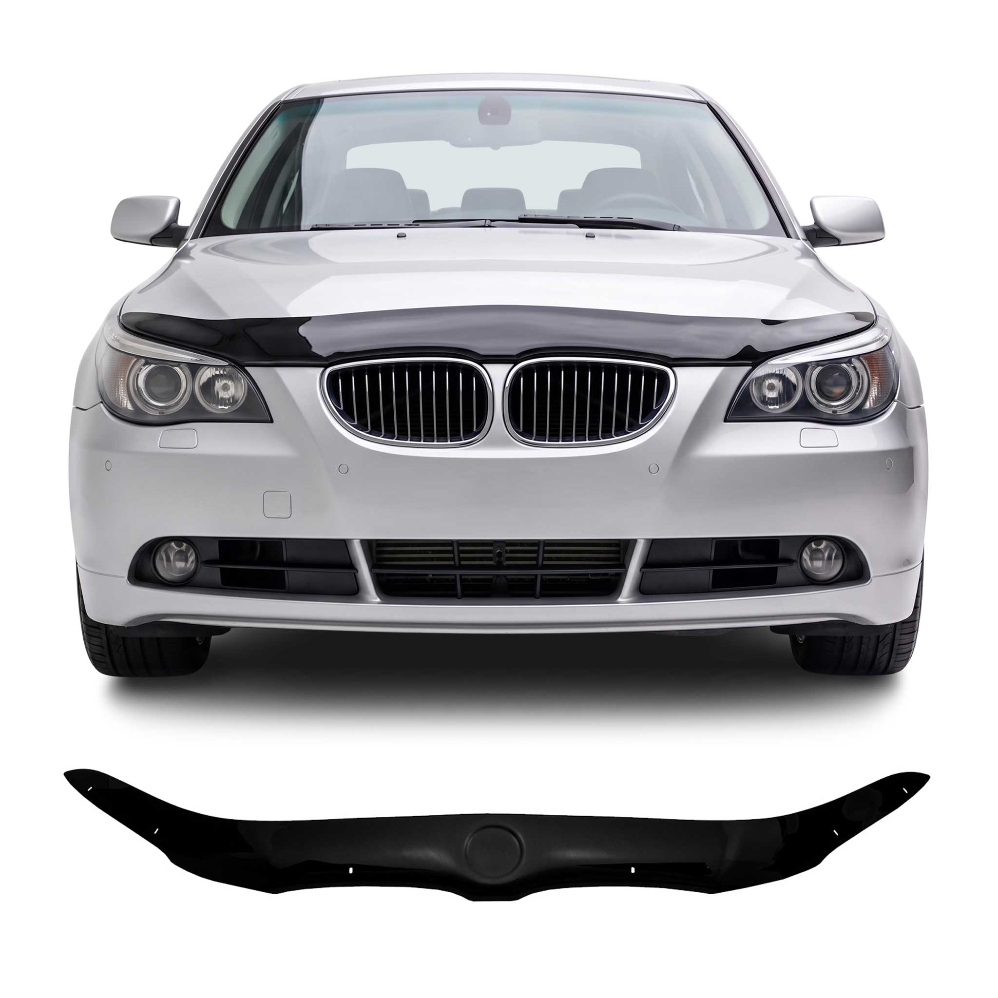 Deflector de Capó para BMW Serie 5 E60 E61 2003-2010 Oscuro Brillante Acrílico