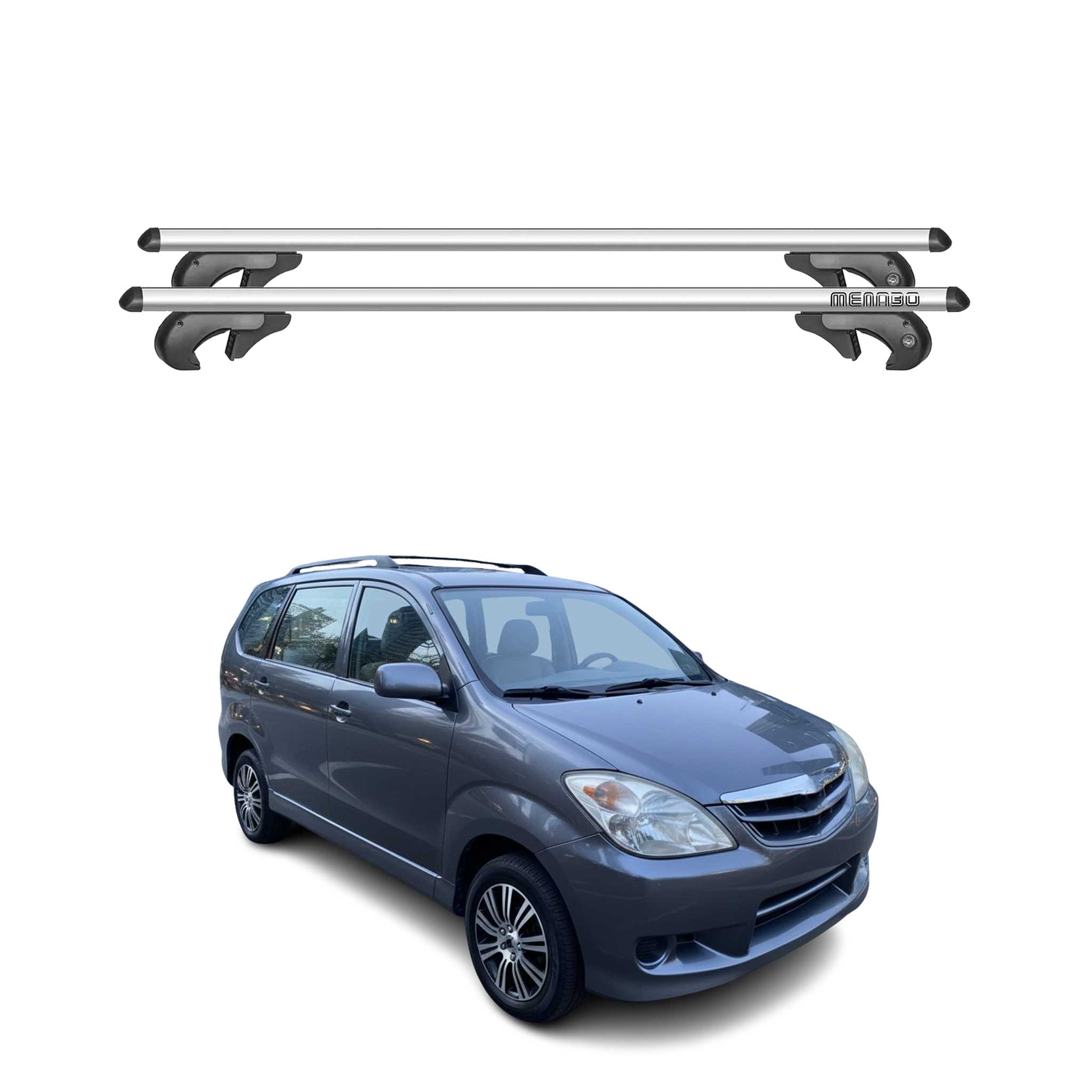 Menabo Barras de Techo Coche Barra para Toyota Avanza 2011-2015 Gris Aluminio 2x