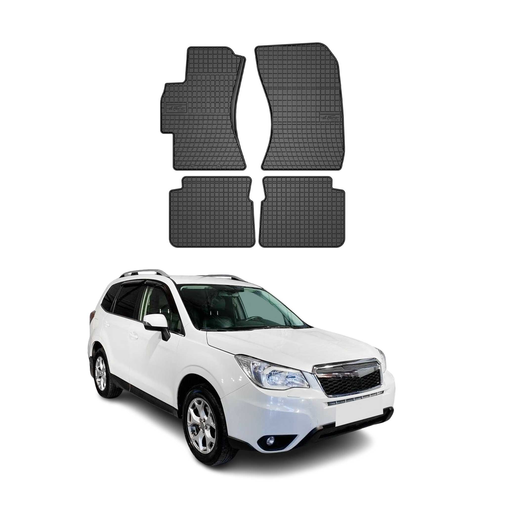 OMAC Alfombrillas De Coche para Subaru Forester 2013-2018 Negro Goma 4Pza