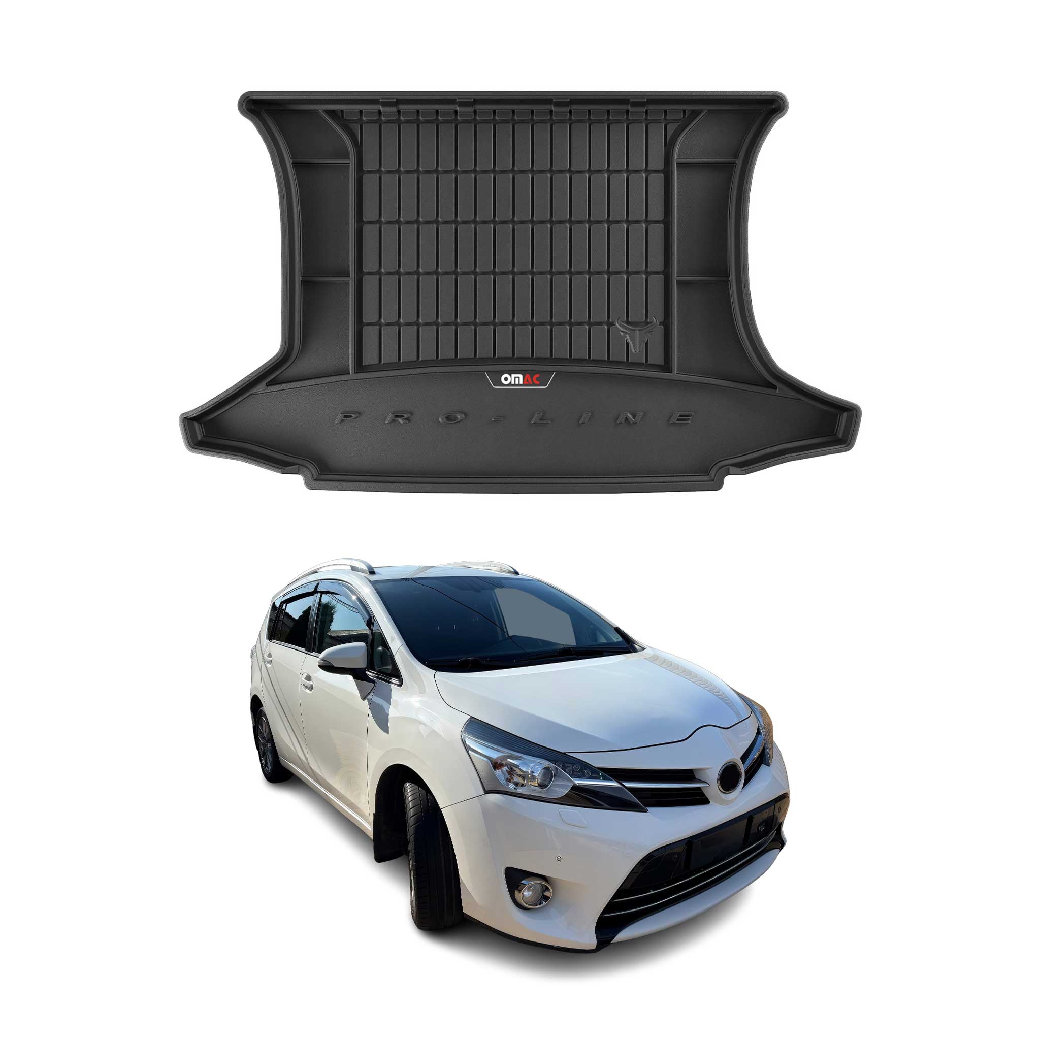OMAC Premium Bandeja Maletero Alfombrilla para Toyota Verso 2009-2018 Negro TPE