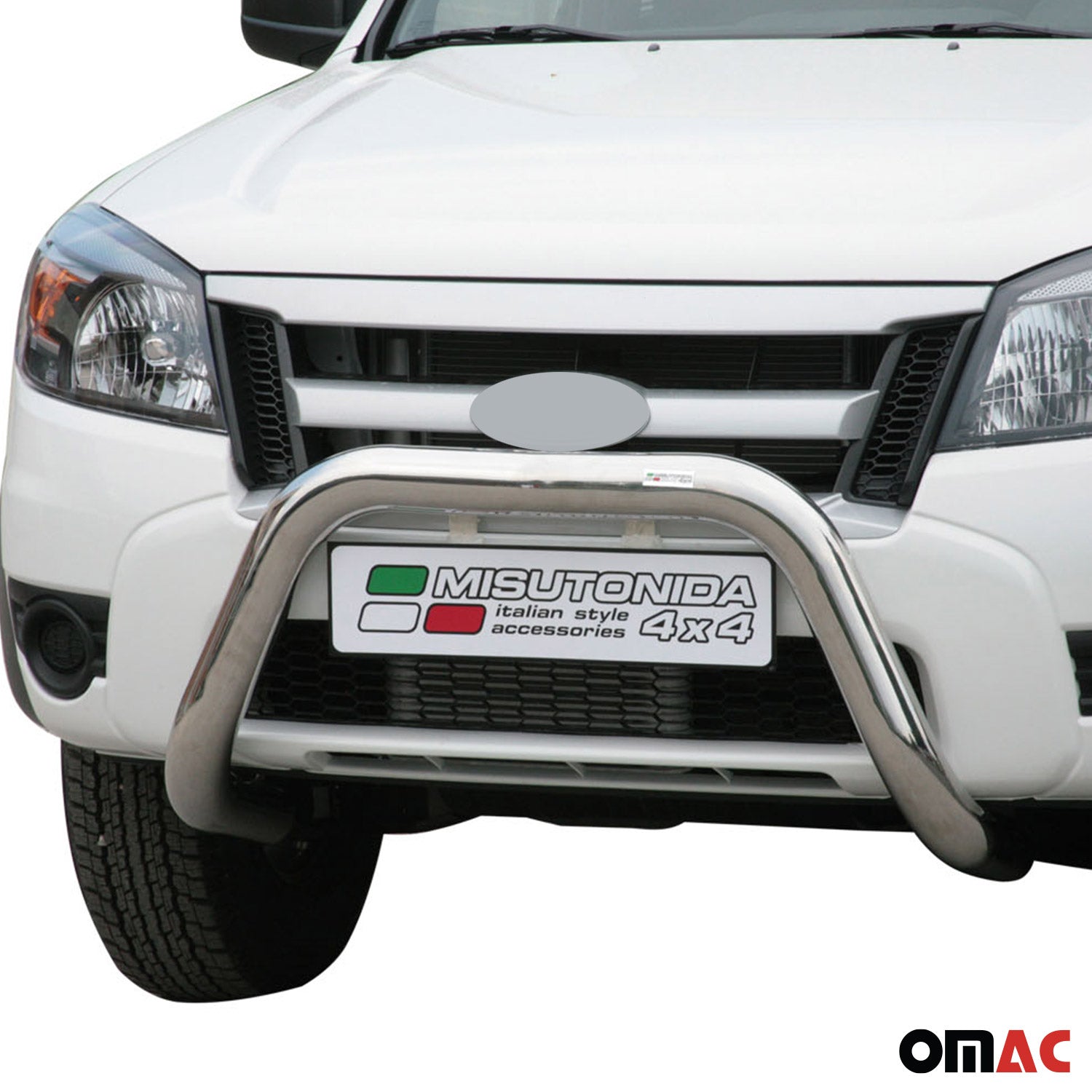 Bull Barra Frontal para Ford Ranger 2009-2011 Plata Brillante Acero