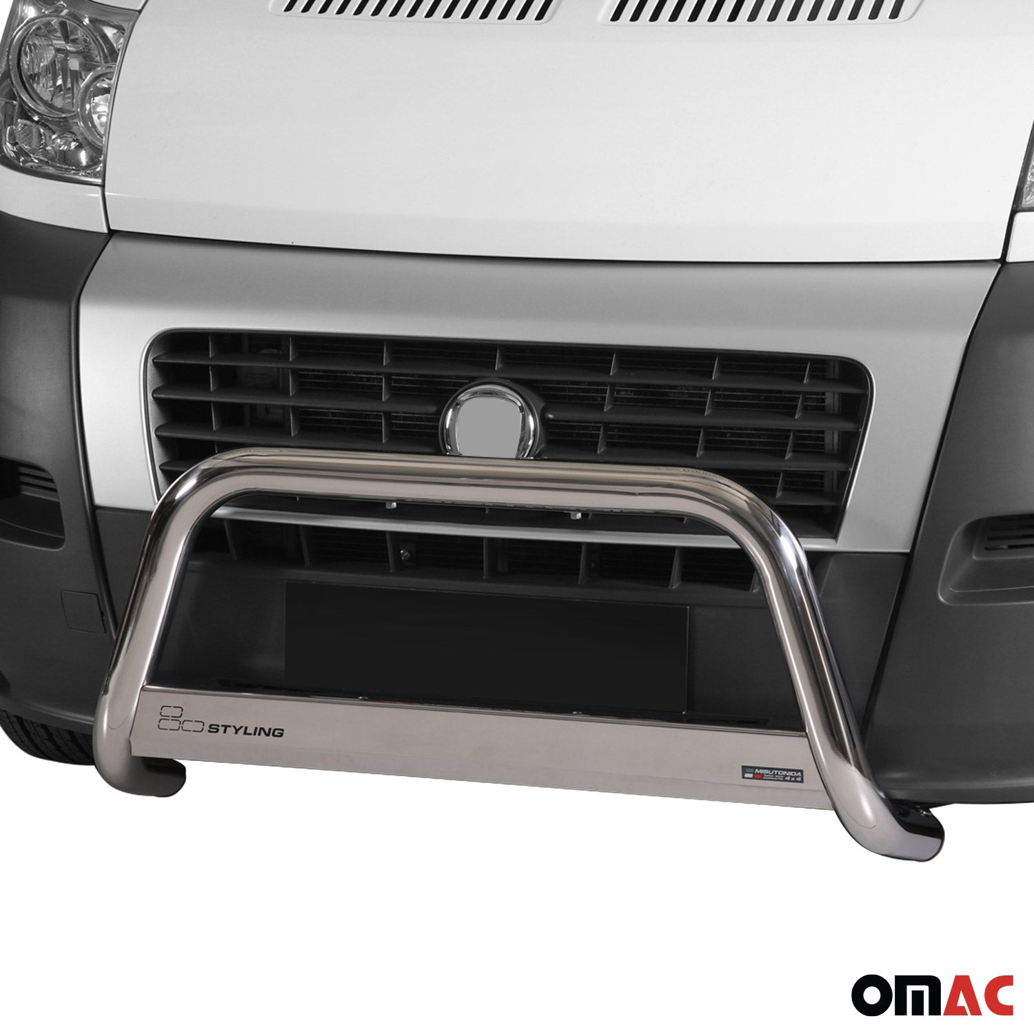 Bull Barra Frontal para Fiat Ducato 2006-2013 Plata Brillante Acero 1Pza