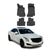 OMAC Alfombrillas De Coche para Cadillac Ats 2013-2024 Negro Goma TPE 4Pza