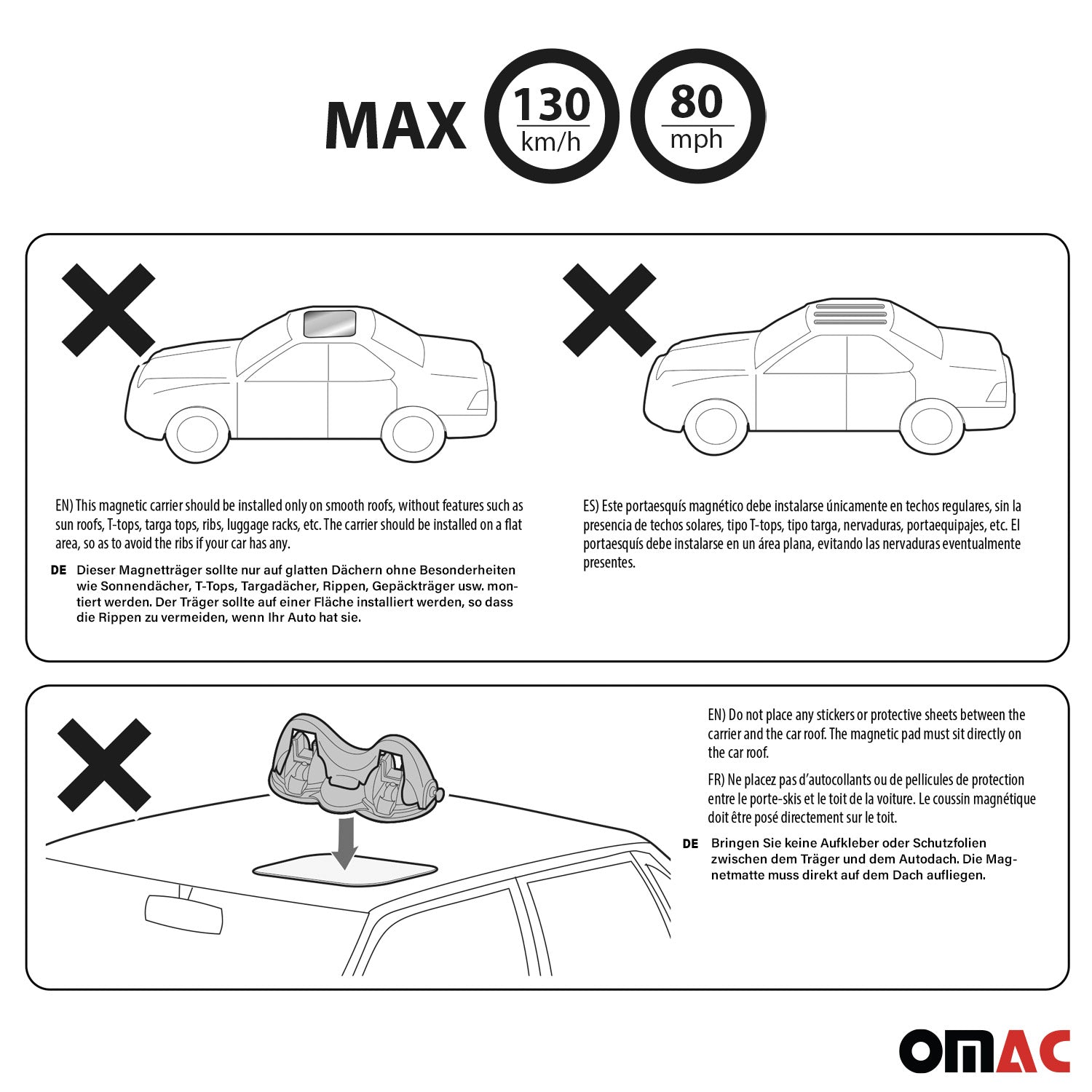 Menabo Himalaya Portaesquí Snowboard portaequipajes Universal Negro