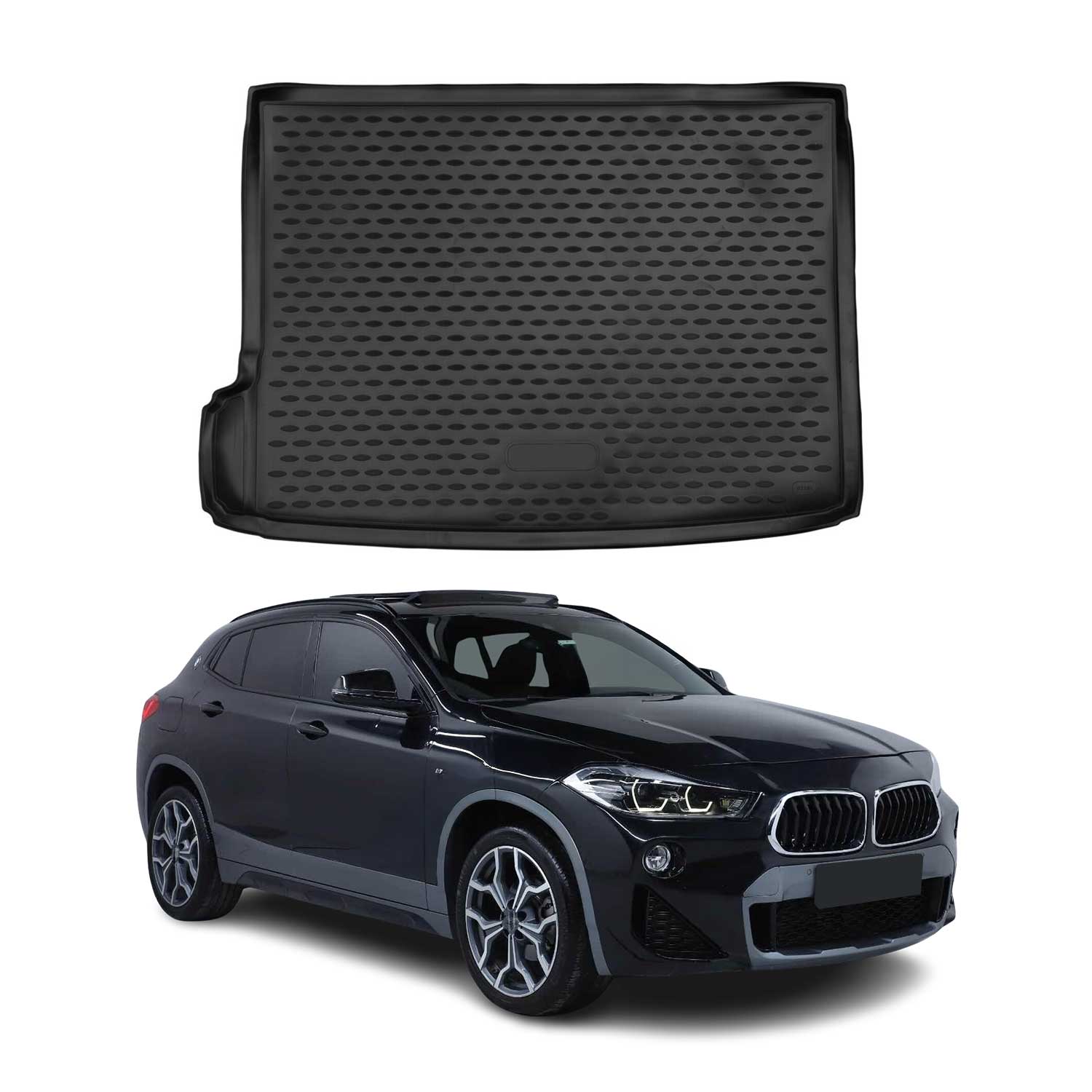 OMAC Bandeja Maletero Alfombrilla para BMW X2 F39 2018-2023 Negro Goma TPE 1Pza