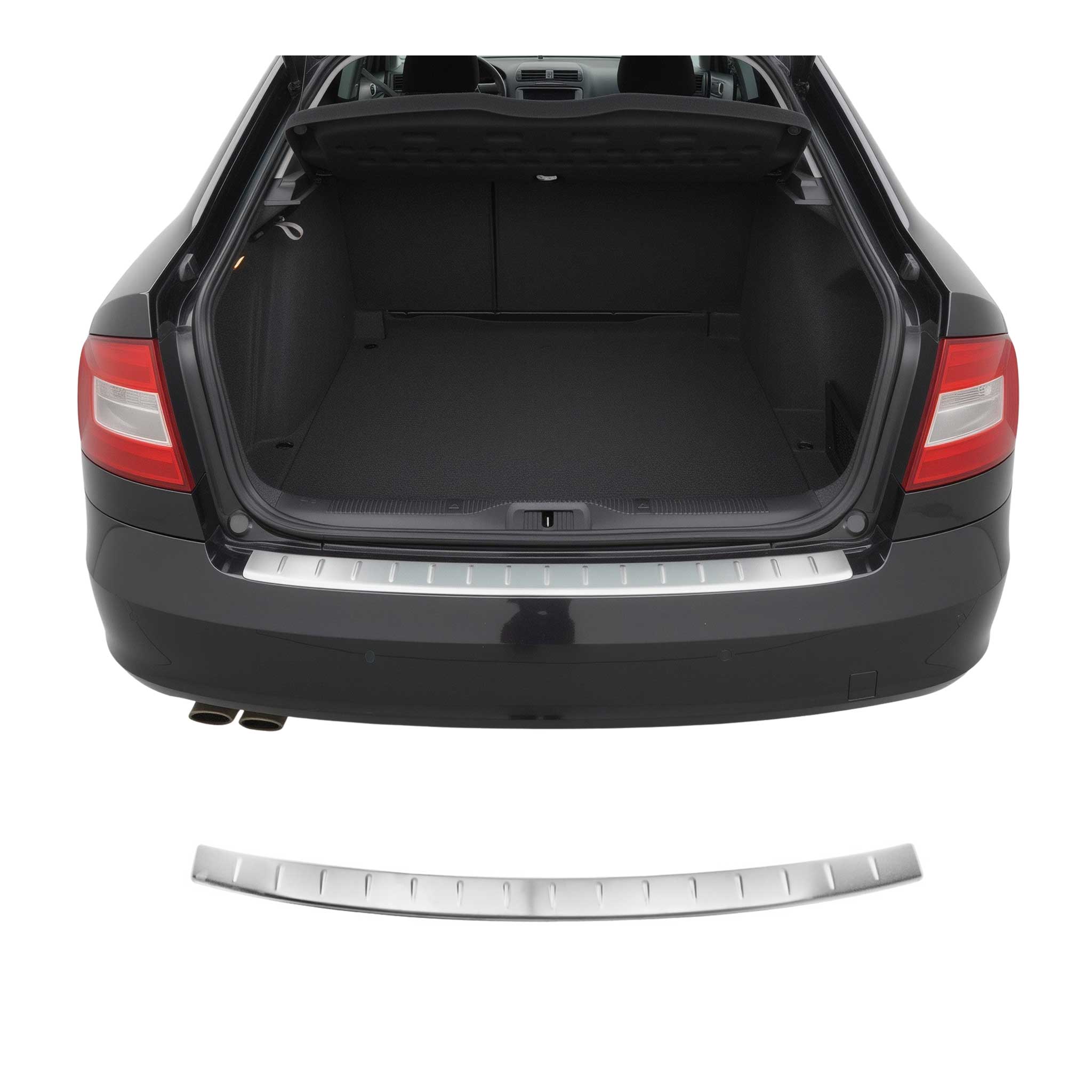 Protector Parachoques para Skoda Octavia Familiar 2009-2013 Acero cepillado