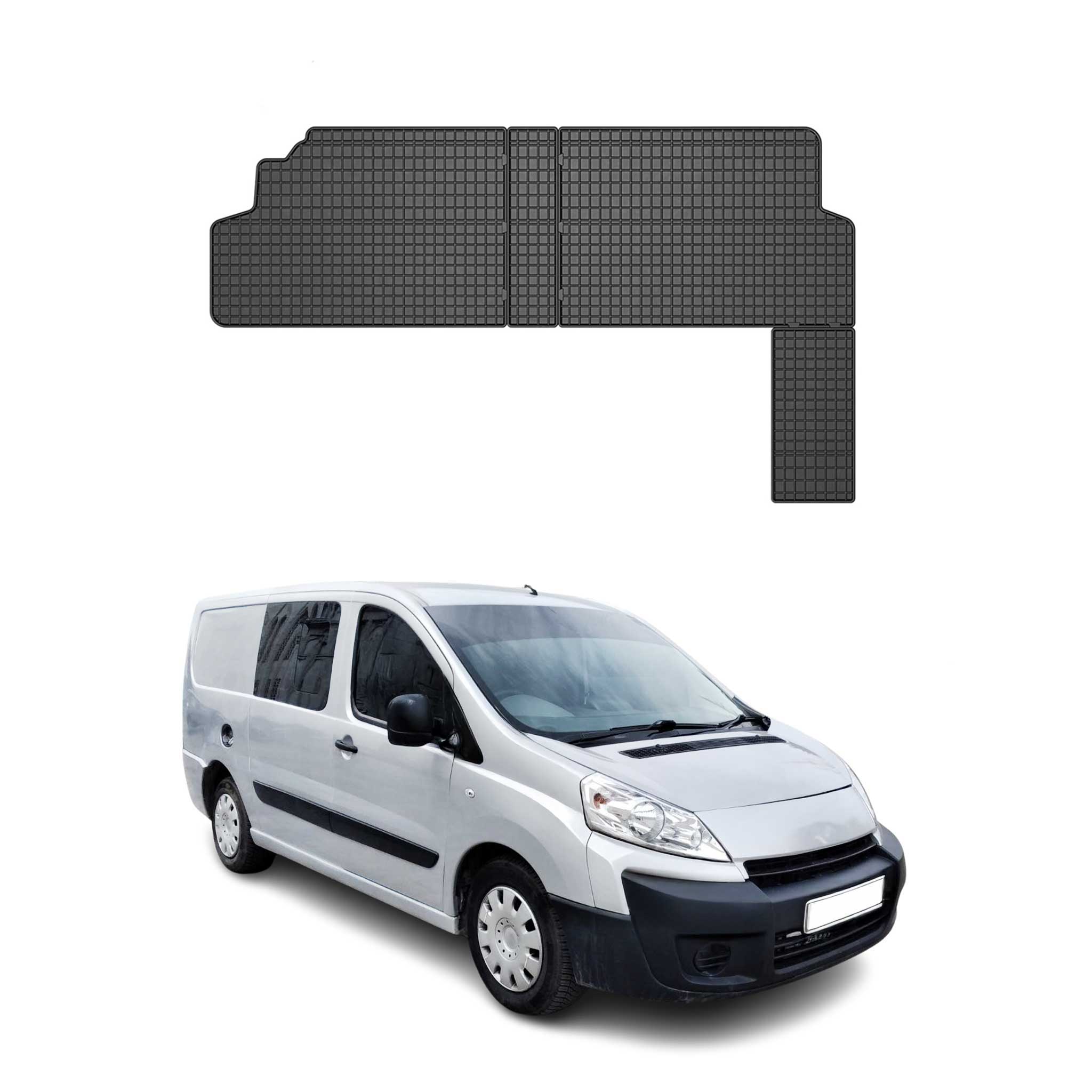 OMAC Alfombrillas De Coche para Toyota Proace 2013-2016 Negro Goma TPE 2Pza