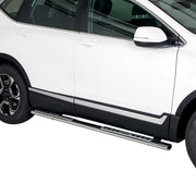 Par de Estribos Barras Laterales para Honda CR-V Hybrid 2019-2025 Plata Acero 2x