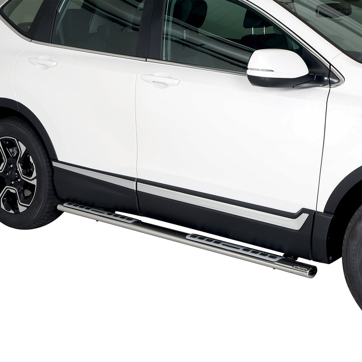 Par de Estribos Barras Laterales para Honda CR-V Hybrid 2019-2025 Plata Acero 2x