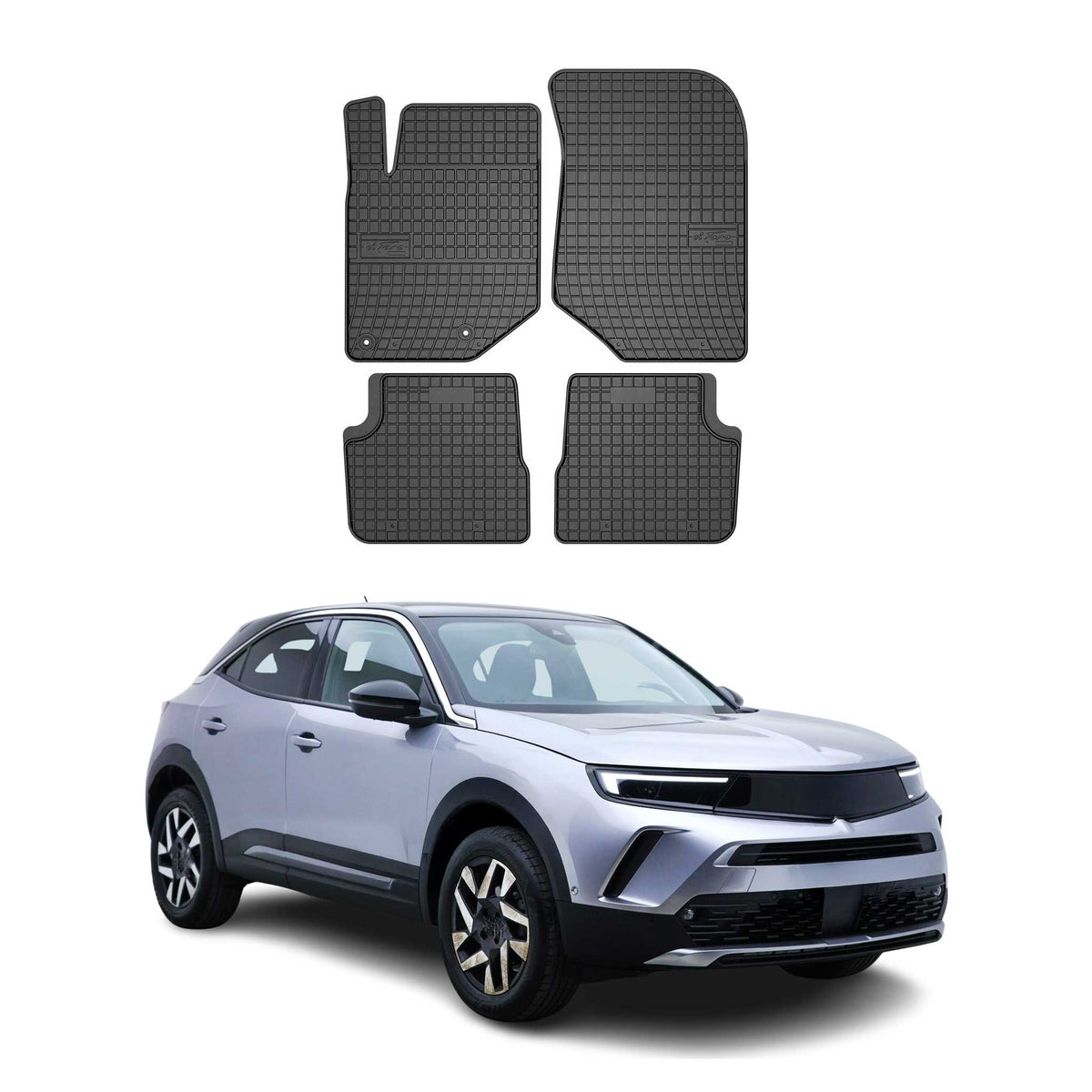 OMAC Alfombrillas De Coche para Opel Mokka B 2020-2025 Negro Goma TPE 4Pza