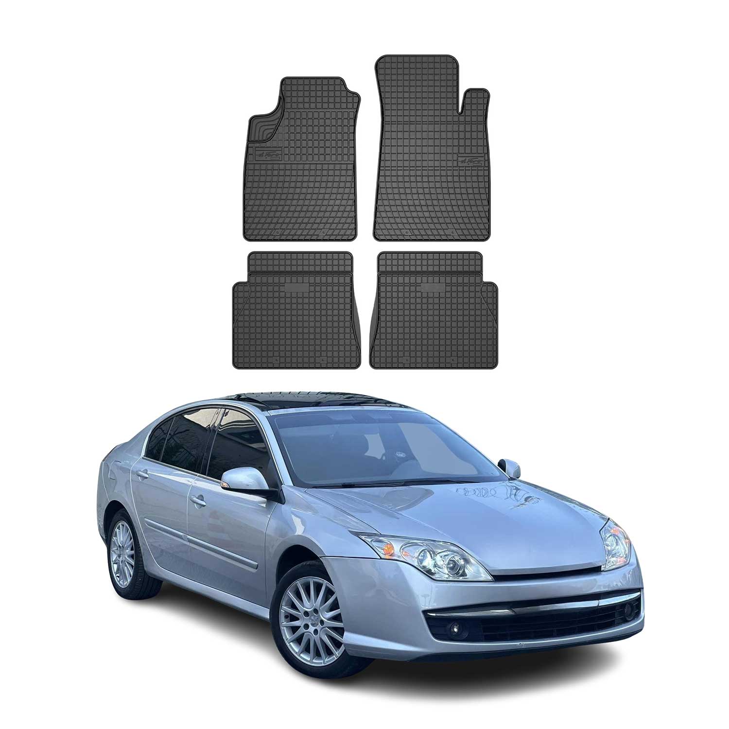 OMAC Alfombrillas De Coche para Renault Laguna 2007-2015 Negro Goma 4Pza