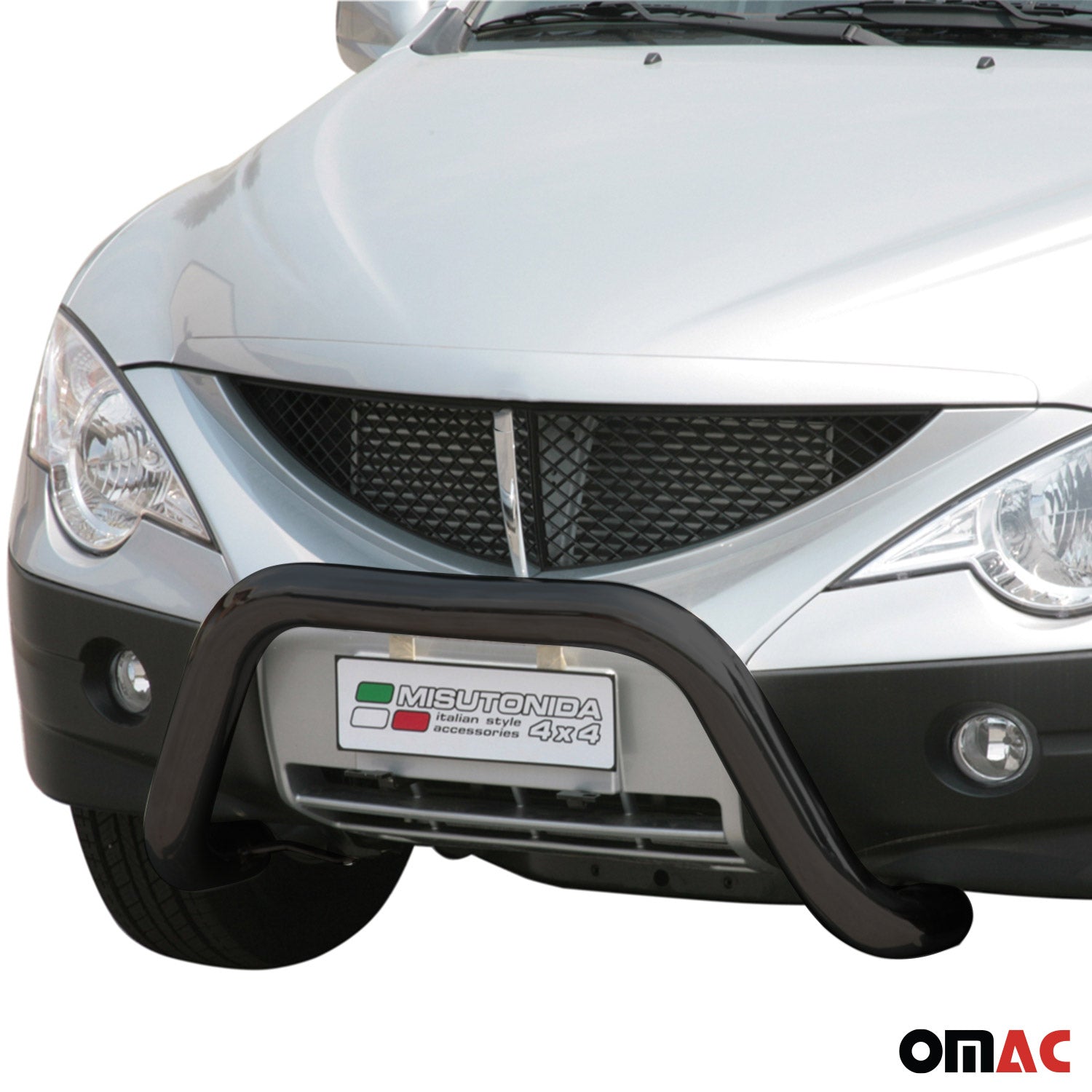 Bull Barra Frontal para Ssangyong Actyon Sports 2007-2012 Negro Acero