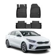 OMAC Premium Alfombrillas De Coche para Kia Ceed 2018-2025 Negro TPE Goma 3Pza