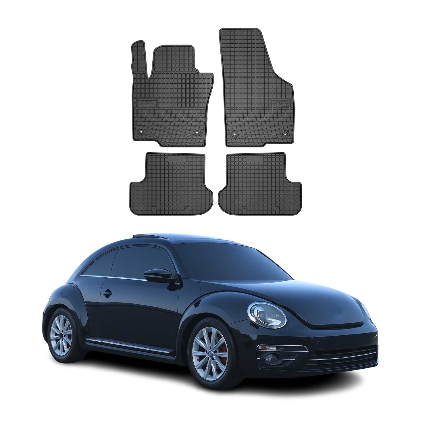 OMAC Alfombrillas De Coche para VW Beetle 2011-2019 Negro Goma 4Pza