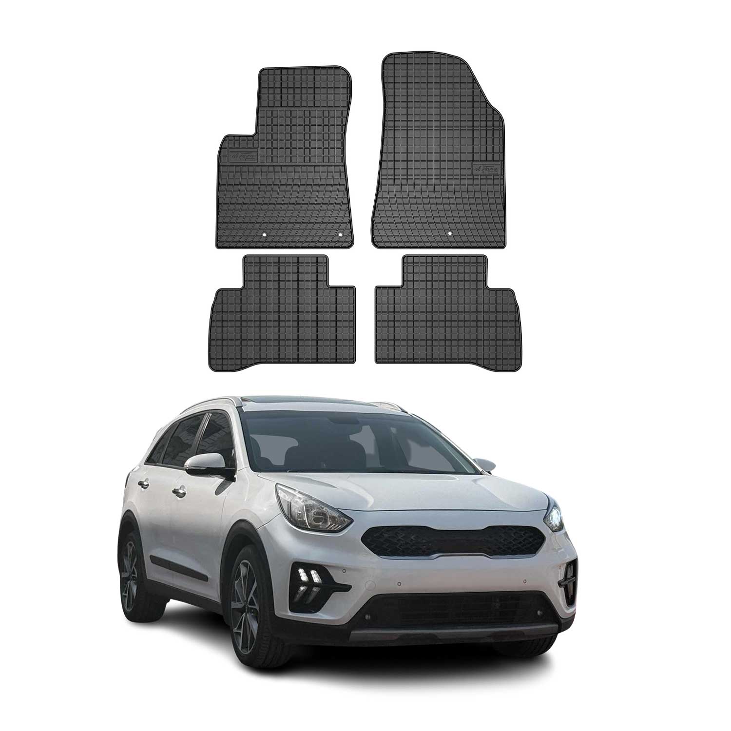 OMAC Alfombrillas De Coche para Kia Niro 2016-2021 Negro Goma 4Pza