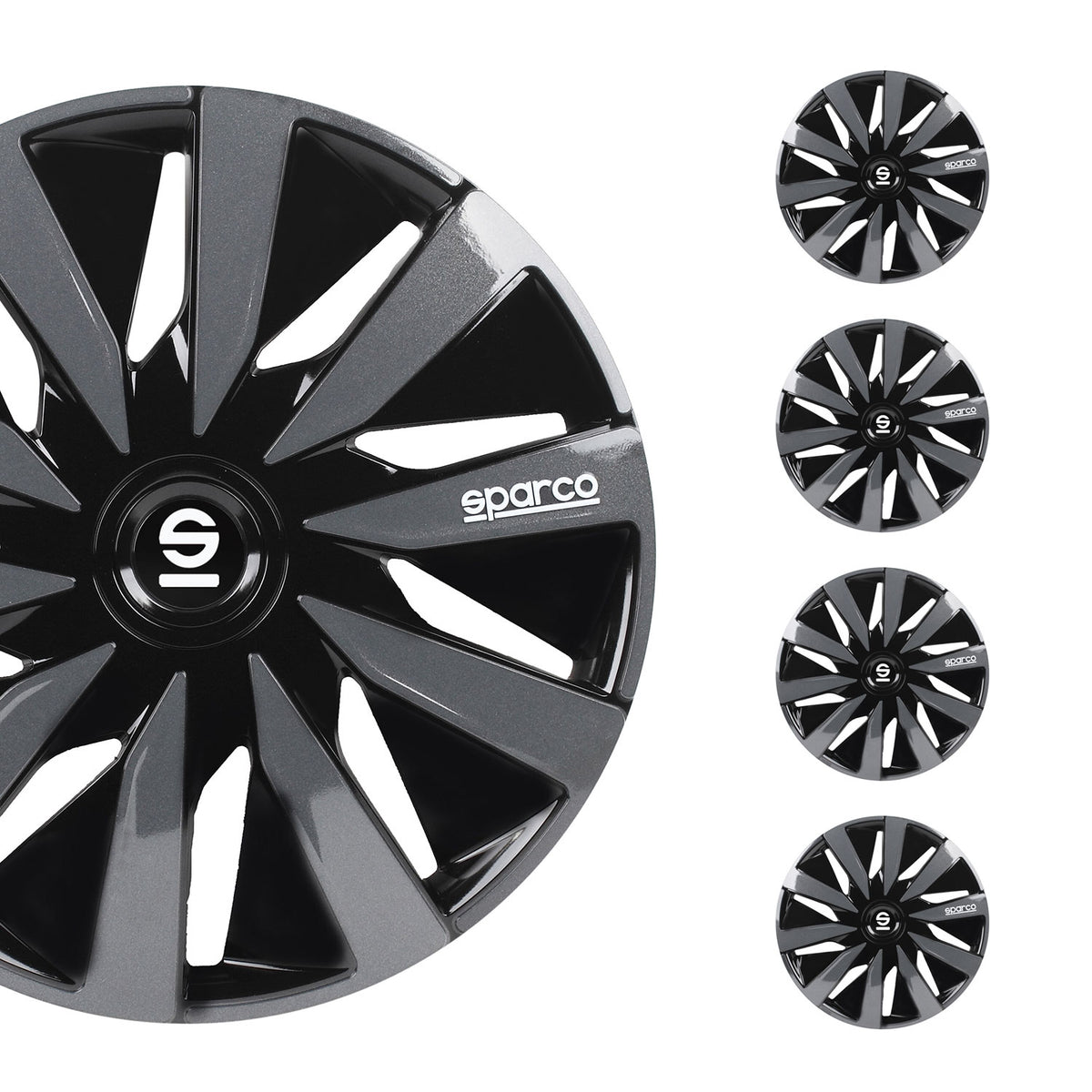 Sparco Tapacubos 16" pulgadas Universal Gris Negro ABS Plástico