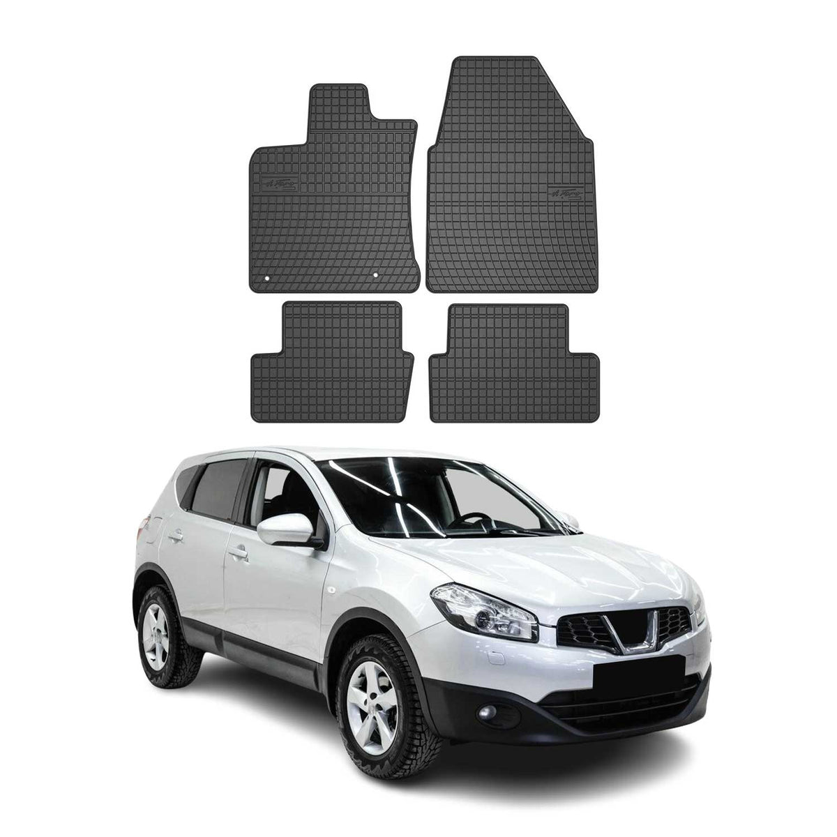 OMAC Alfombrillas De Coche para Nissan Qashqai J10 2006-2014 Negro Goma 4Pza