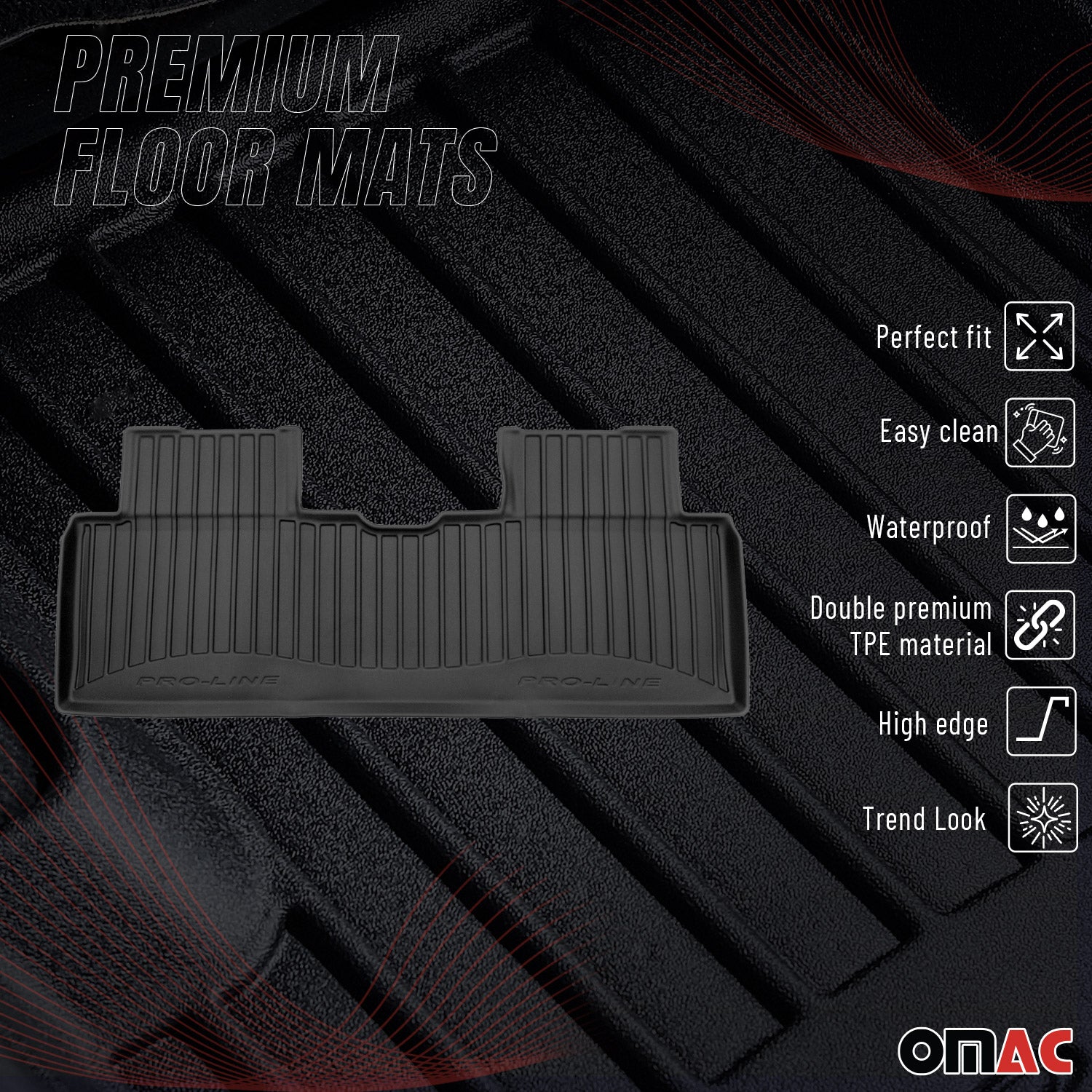 OMAC Premium Alfombrillas De Coche para Hyundai Ioniq 6 2022-2025 TPE Goma 3x