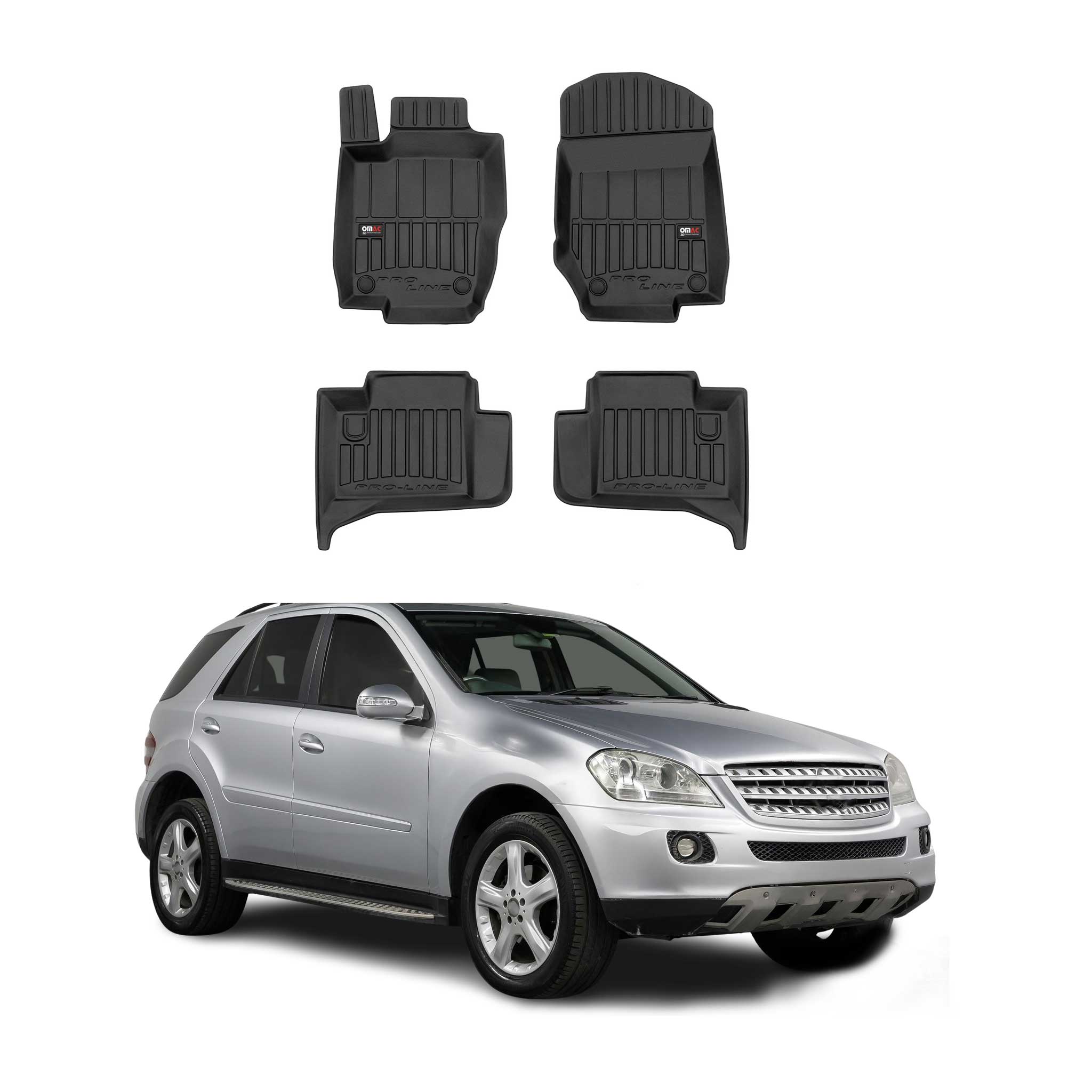 OMAC Premium Alfombrillas De Coche para Mercedes M Class W164 2005-2011 Goma 4x