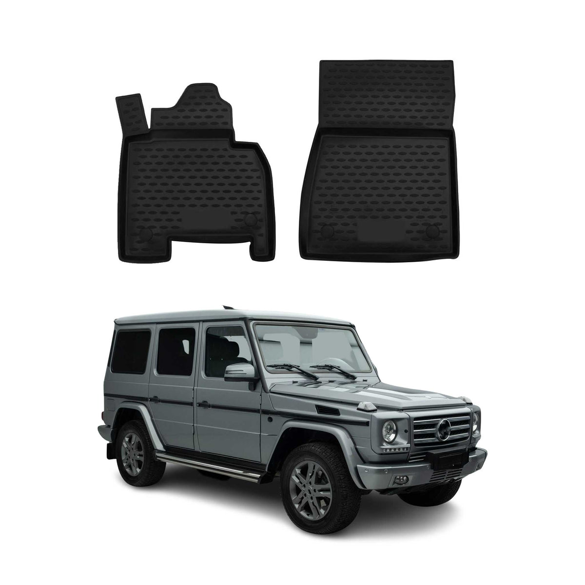 OMAC Alfombrillas De Coche para Mercedes G W463 2007-2018 Negro Goma TPE 2Pza