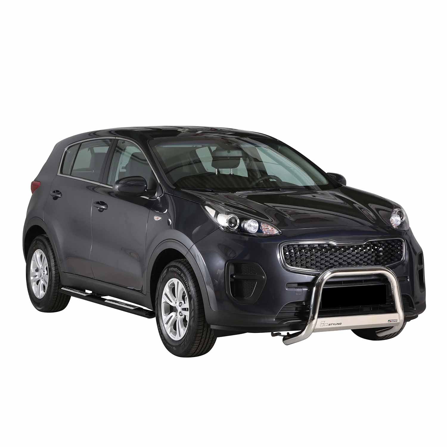 Par de Estribos Barras Laterales para Kia Sportage 2016-2018 Negro Acero