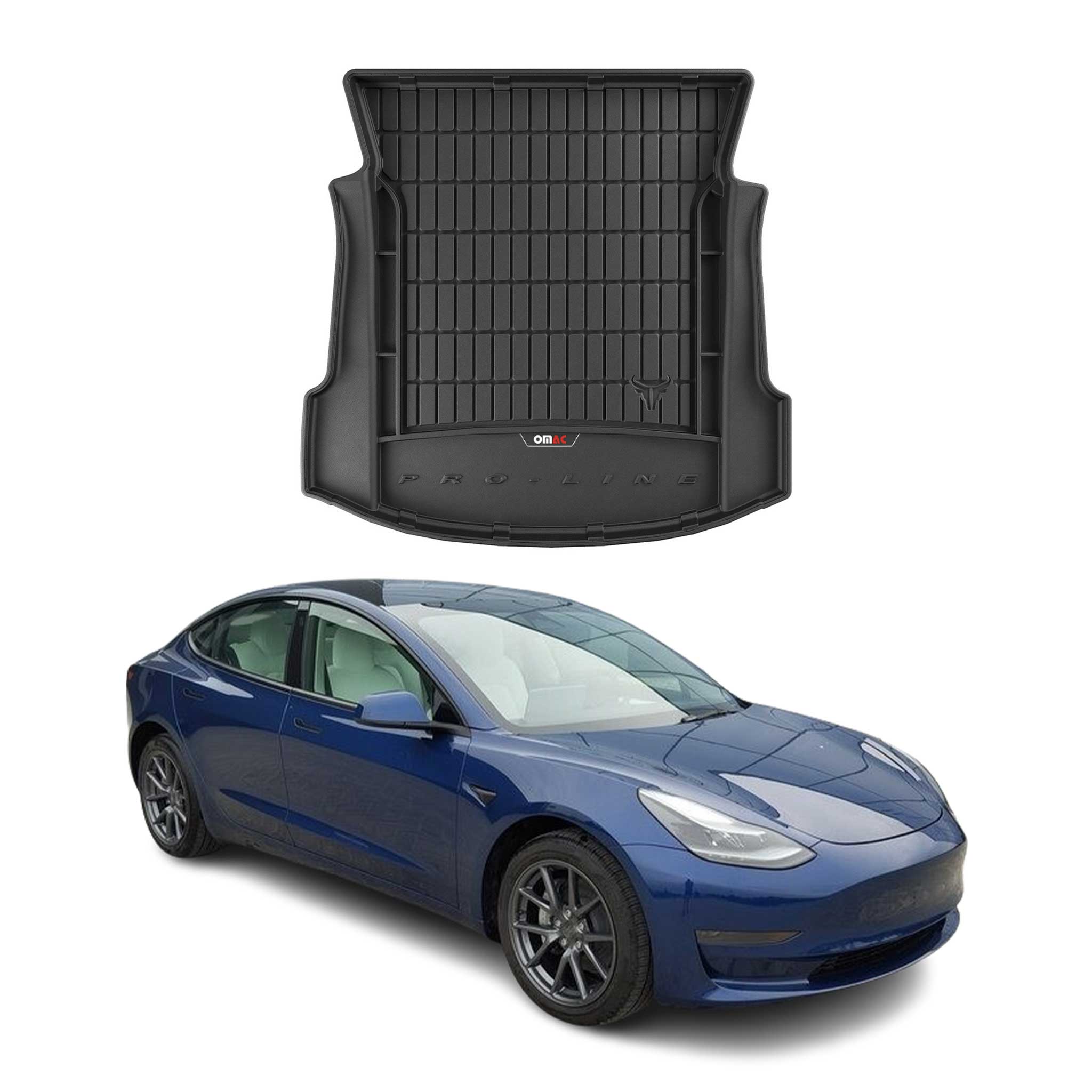 OMAC Premium Bandeja Maletero Alfombrilla para Tesla Model 3 2017-2025 Negro TPE