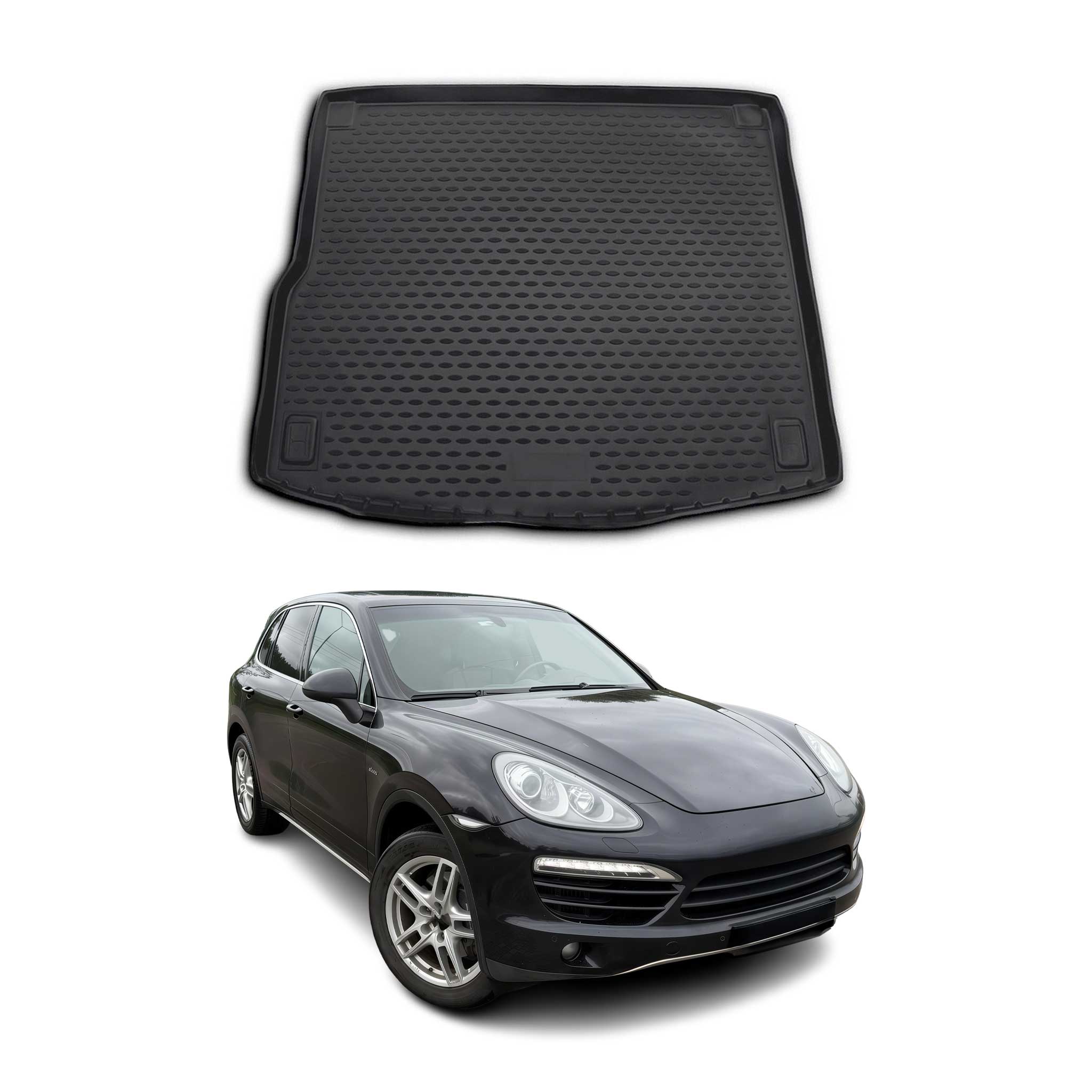 OMAC Bandeja Maletero Alfombrilla para Porsche Cayenne 92A 2010-2017 Negro TPE