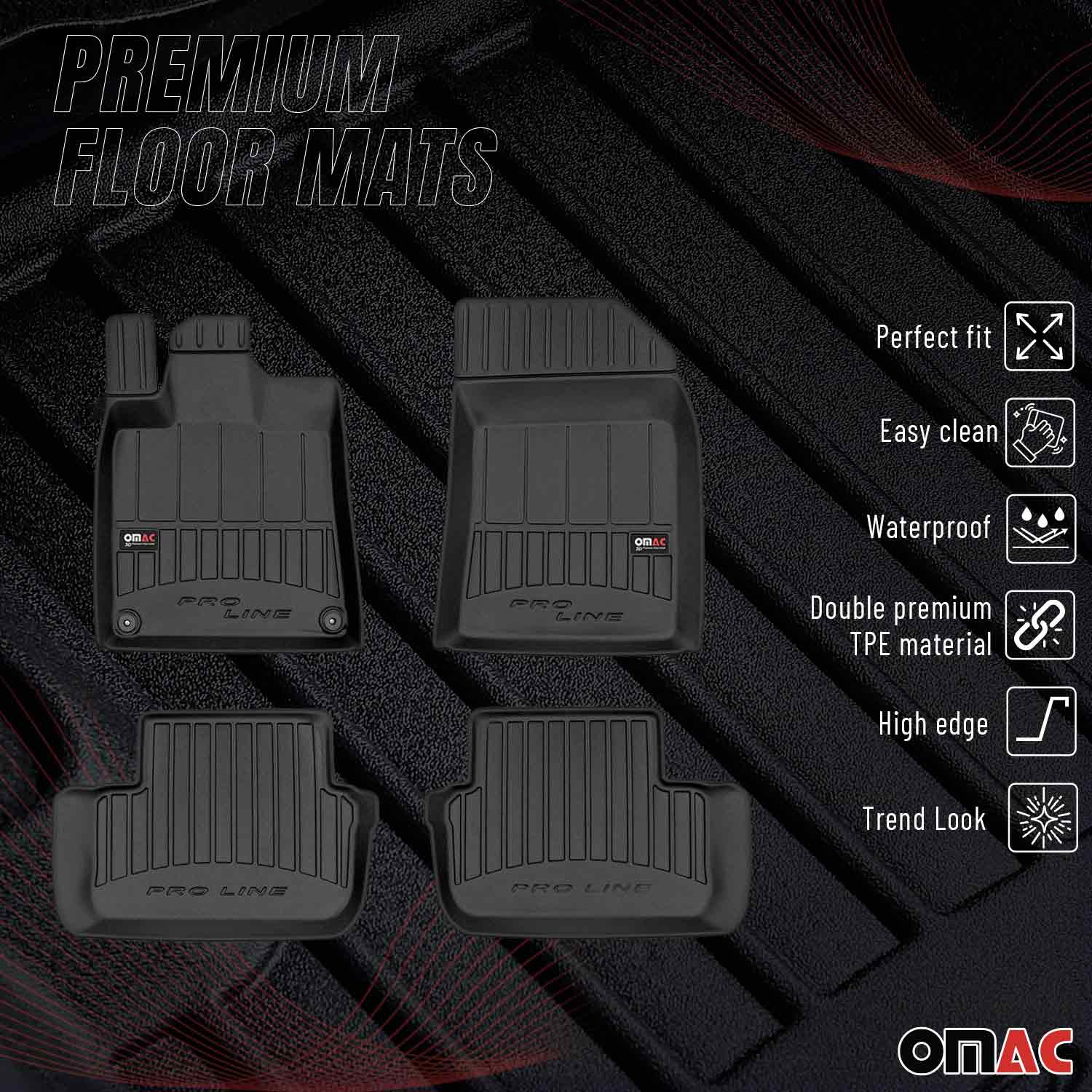 OMAC Premium Alfombrillas De Coche para Citroen C5 2001-2008 Negro TPE Goma 4Pza