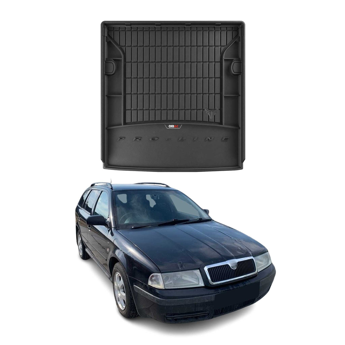 OMAC Premium Bandeja Maletero Alfombrilla para Skoda Octavia Familiar 1996-2010