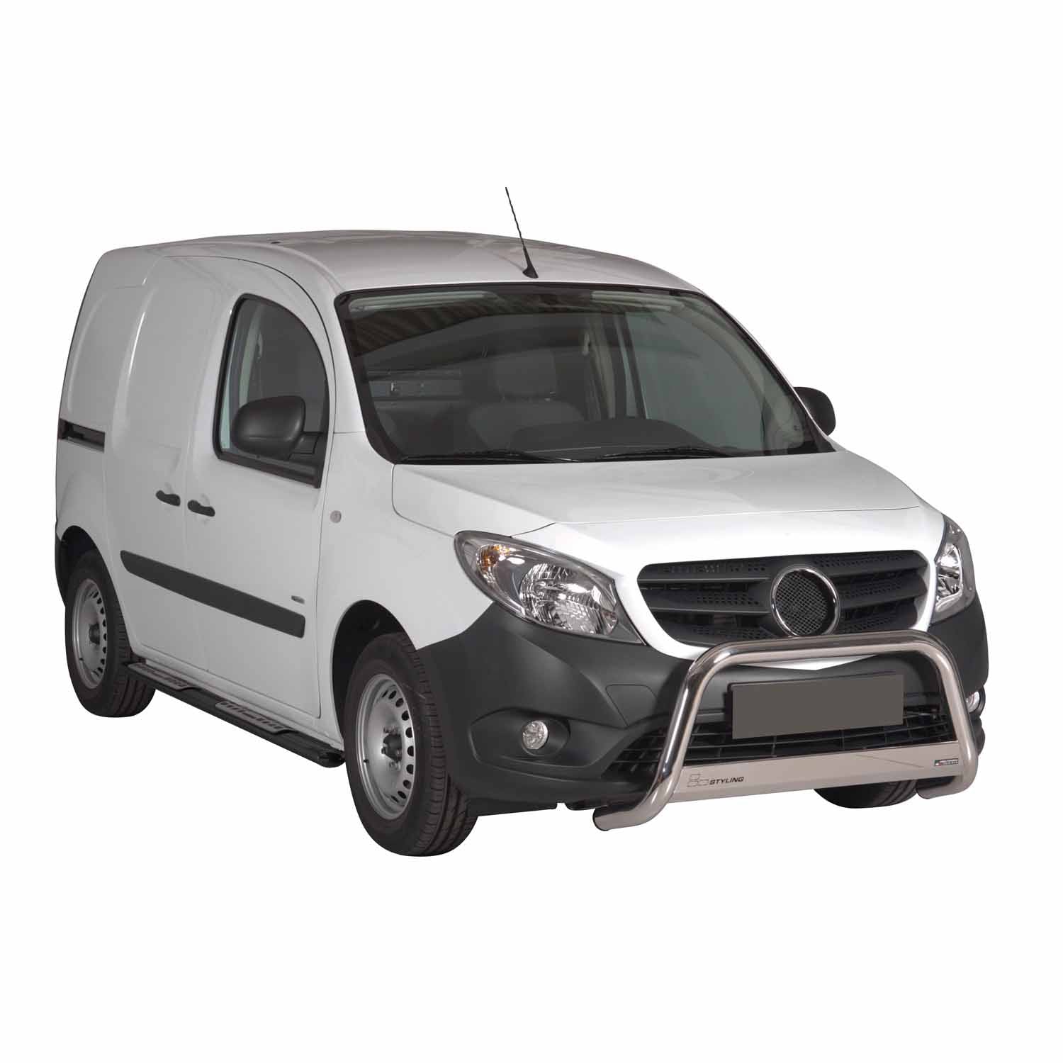 Par de Estribos Barras Laterales para Mercedes Citan 2012-2020 Negro Acero