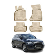 OMAC Alfombrillas De Coche para Audi Q5 8R 2008-2017 Beige Goma TPE 4Pza