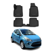 OMAC Alfombrillas De Coche para Ford Ka 2008-2021 Negro Goma TPE 4Pza