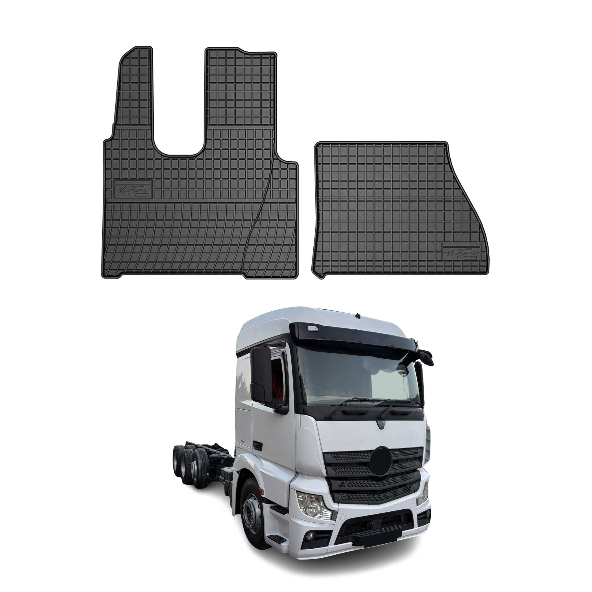 OMAC Alfombrillas De Coche para Mercedes Actros MP4 2012-2020 Negro Goma 2x