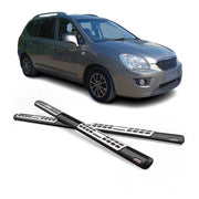 Par de Estribos Barras Laterales para Kia Carens 2006-2013 Negro Brillante Acero