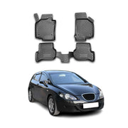 OMAC Alfombrillas De Coche para Seat Leon 2005-2012 Negro Goma 4Pza