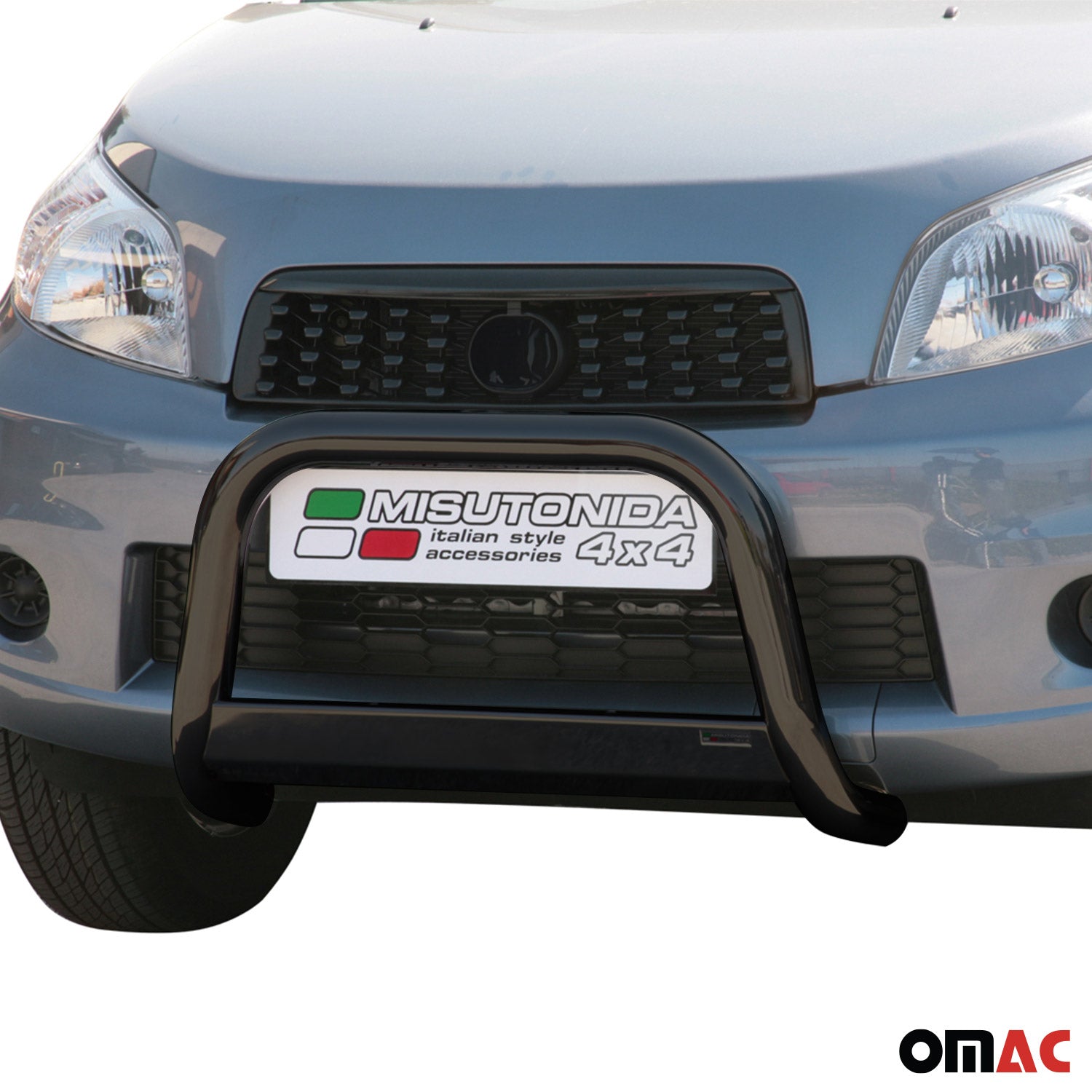 Bull Barra Frontal para Daihatsu Terios 2009-2018 Negro Brillante Acero 1Pza