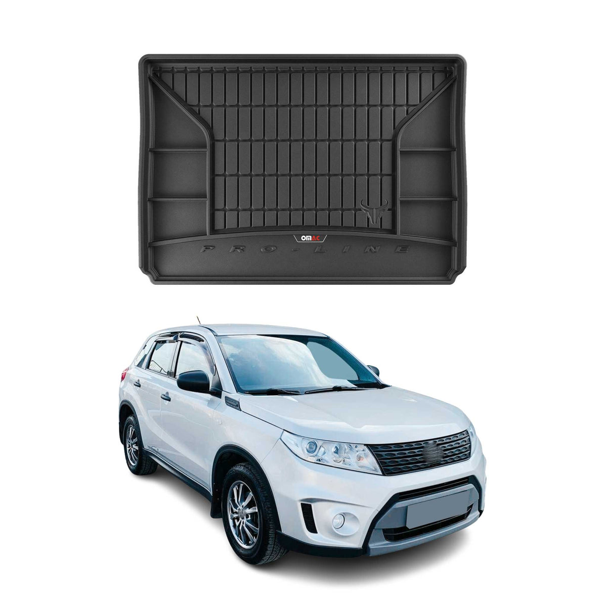 OMAC Premium Bandeja Maletero Alfombrilla para Suzuki Vitara 2014-2025 Negro TPE