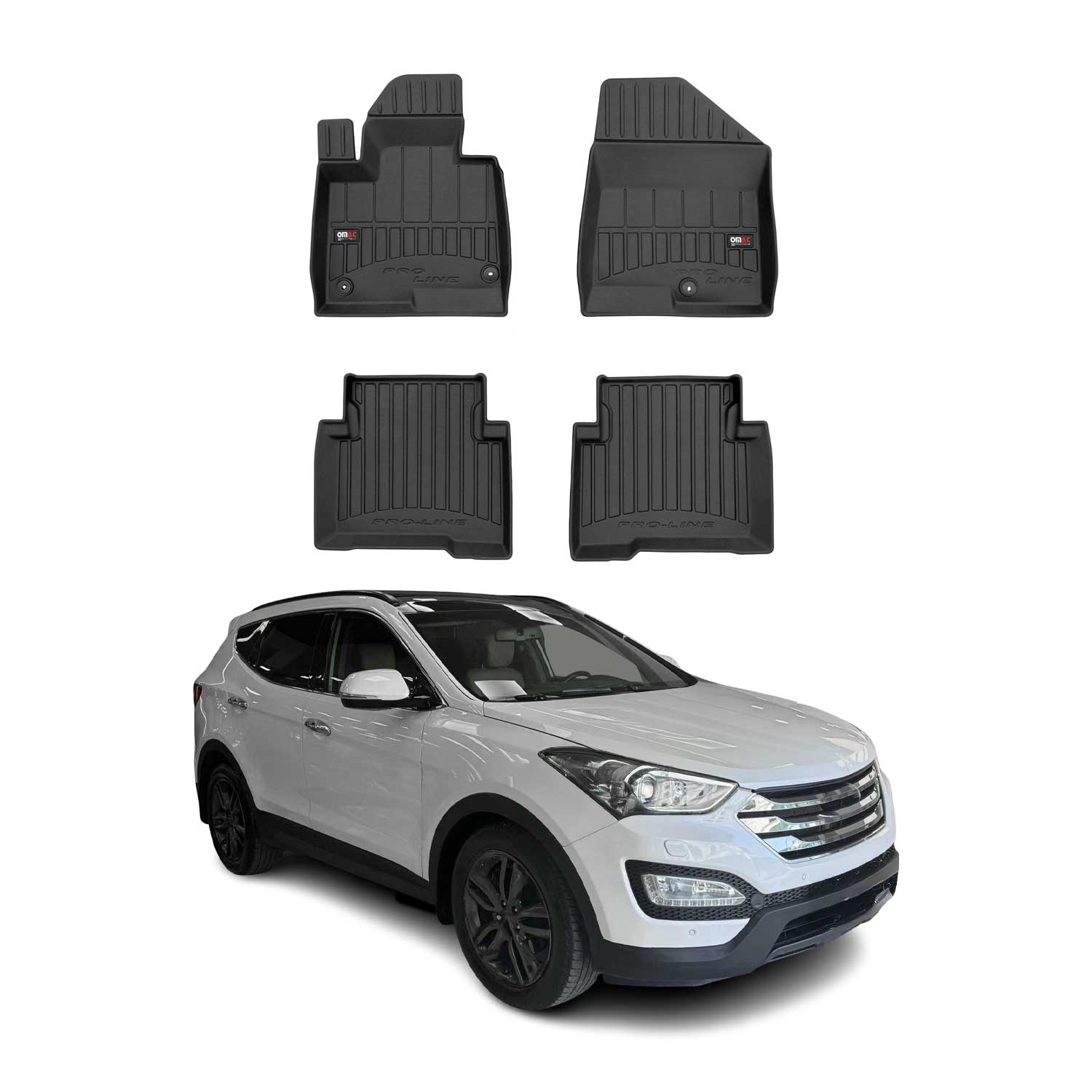 OMAC Premium Alfombrillas De Coche para Hyundai Santa Fe 2012-2018 TPE Goma 4x