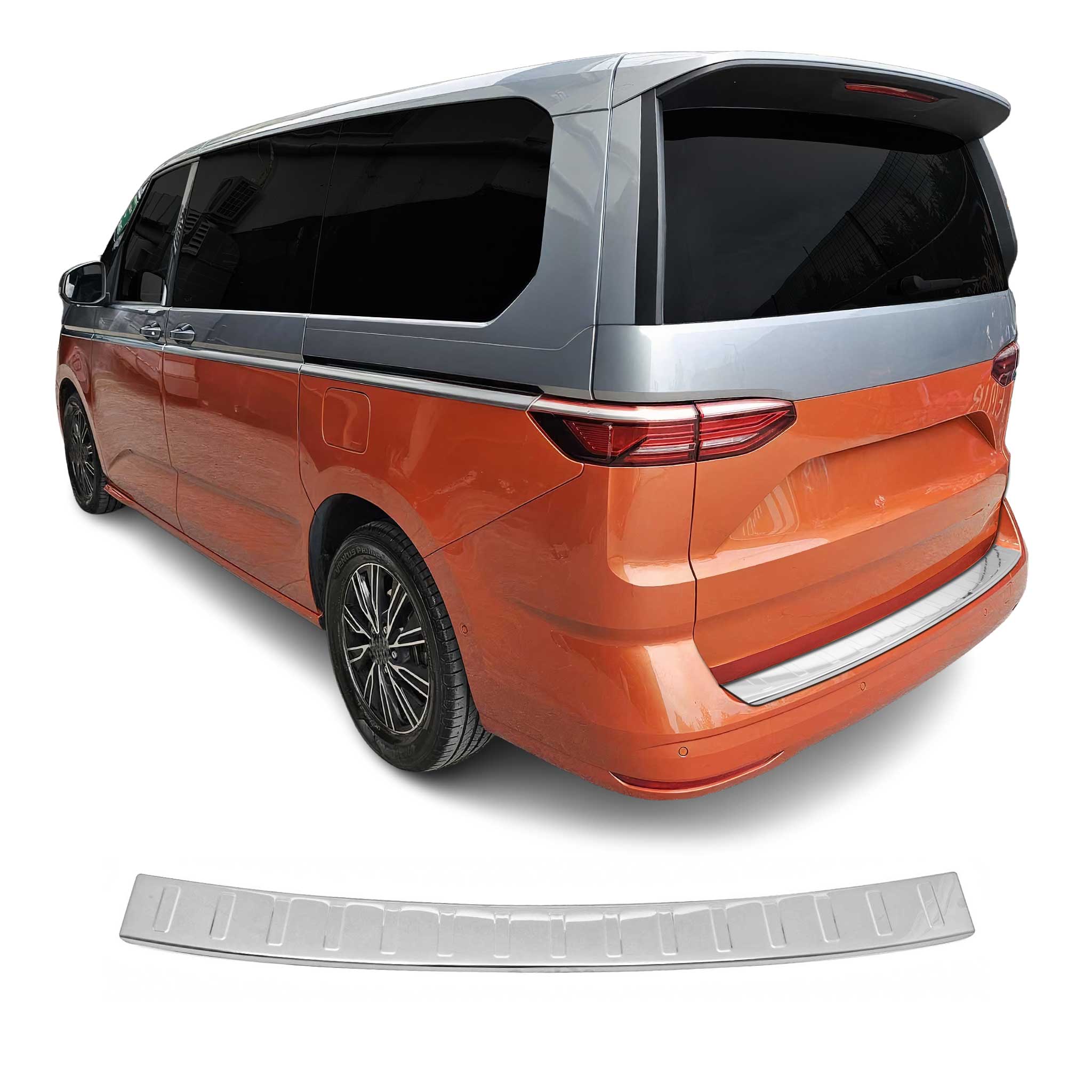 Protector de Parachoques Trasero para VW Multivan T7 2021-2024 Plata Acero 1Pza