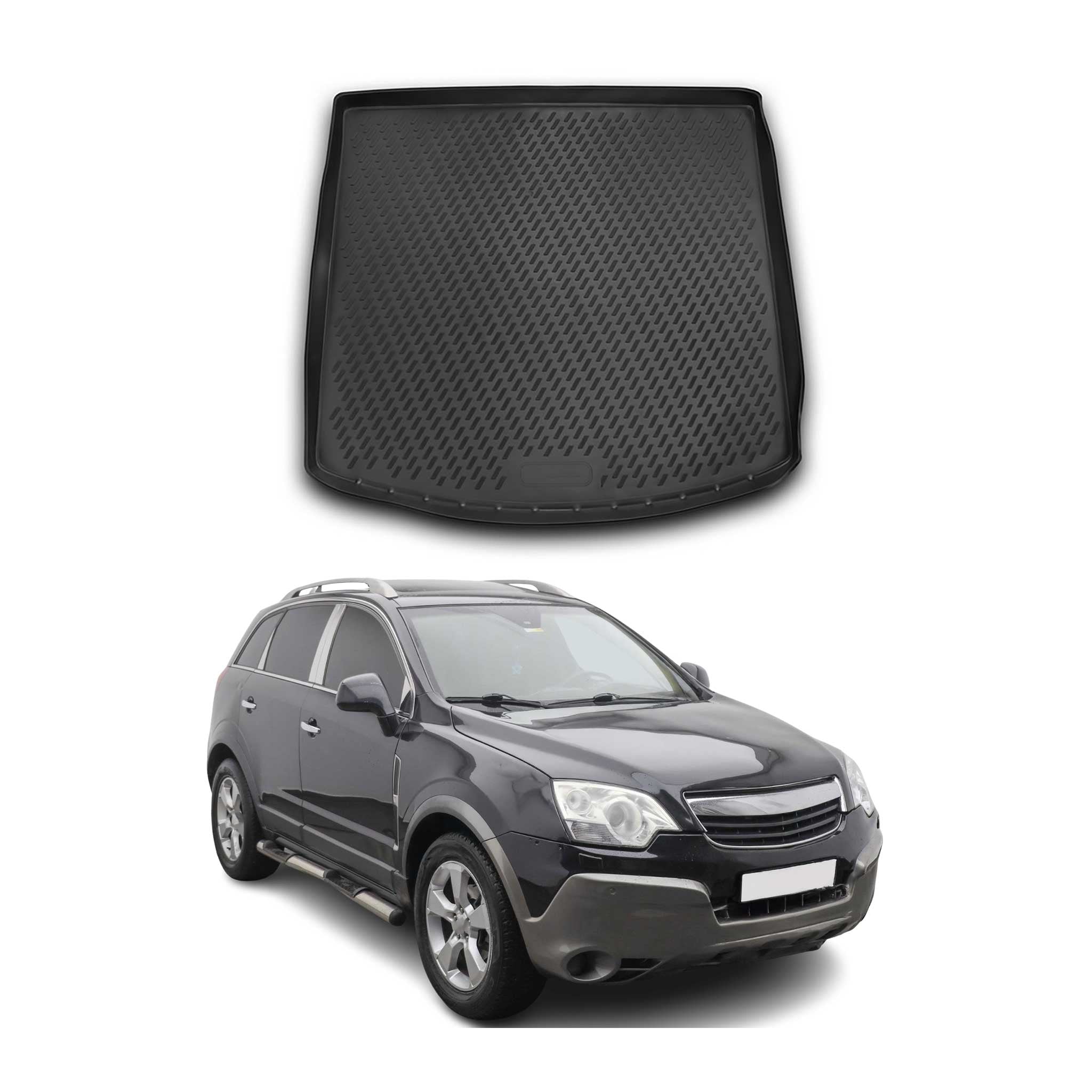 OMAC Bandeja Maletero Alfombrilla para Opel Antara 2006-2021 Negro Goma TPE 1Pza